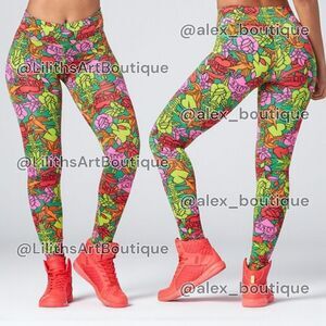 Zumba Love Long Leggings Green As It Gets Size S (E050)